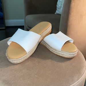 White Summer Sandal w/ 1/2 Inch Heel